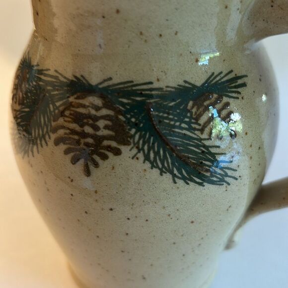 Boot Hill Pottery Pinecone Jug Vase Signed Country Christmas Rustic Decor 6” - Picture 4 of 10